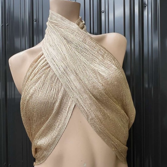 Gold Halter Top - Picture 9 of 15